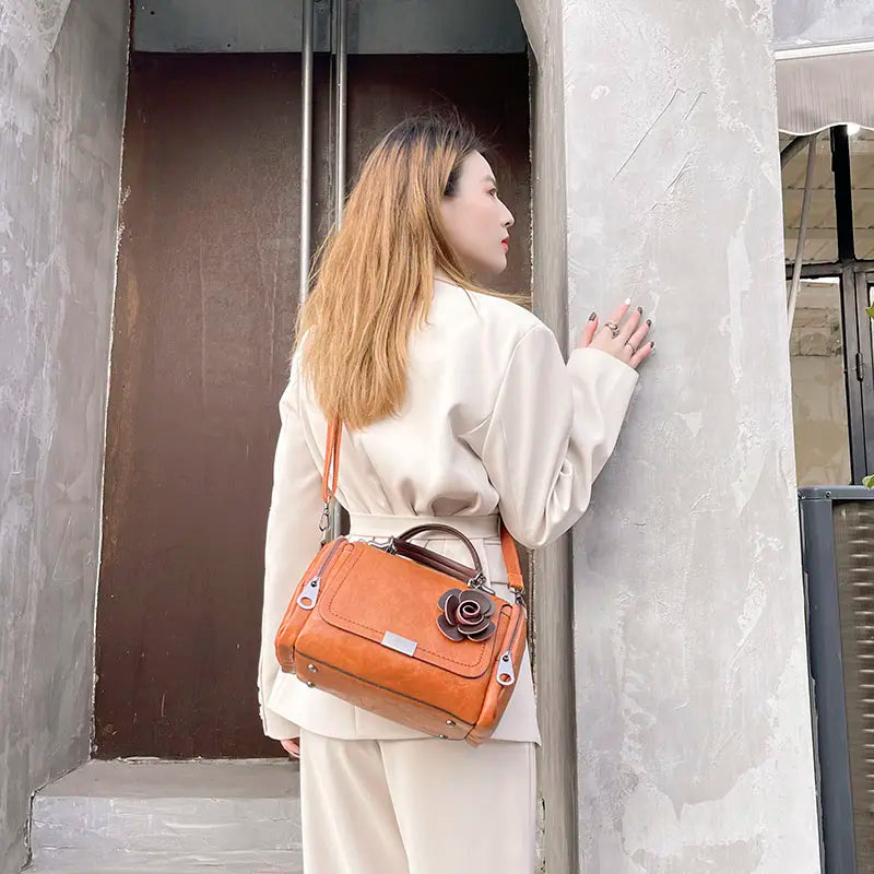 Unique Lady Vegan Leather Luxury Designer Satchel Handbag