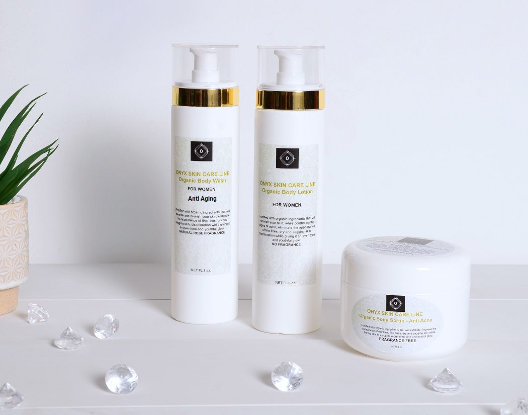 THREE STEP ANTI-AGING SKIN SYSTEM - Nourishing Body Wash, Scrub and Lotion - Rose Bulgaria Fragrance - for WOMEN