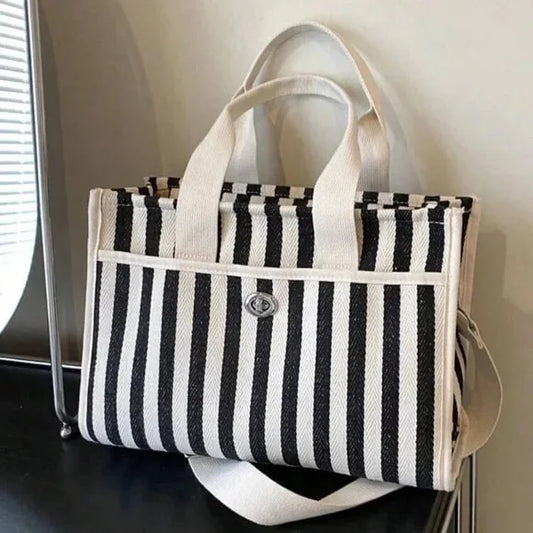 Striped Fashionable Women's Tote Bag