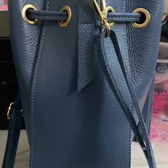 Small Blue Bucket Bag